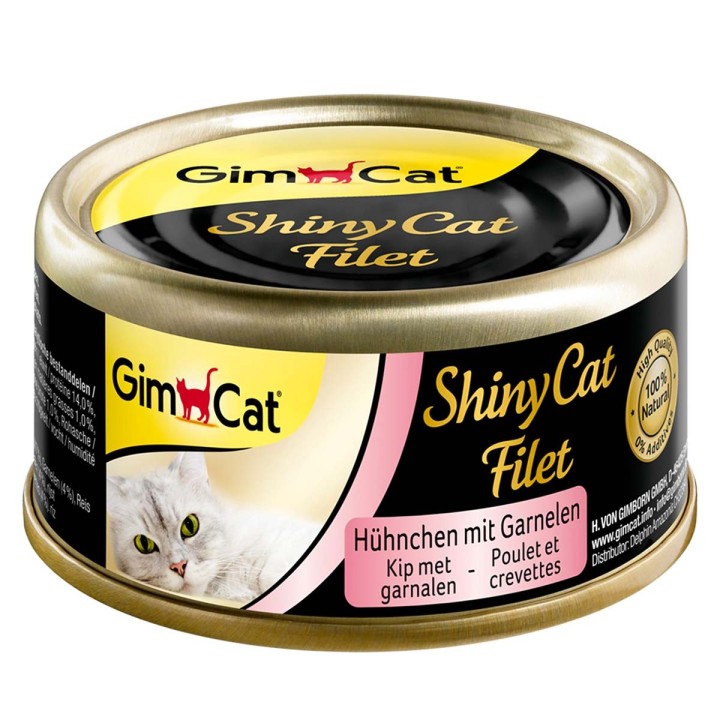 GimCat ShinyCat Filet Hühnchen & Garnelen 6x70g