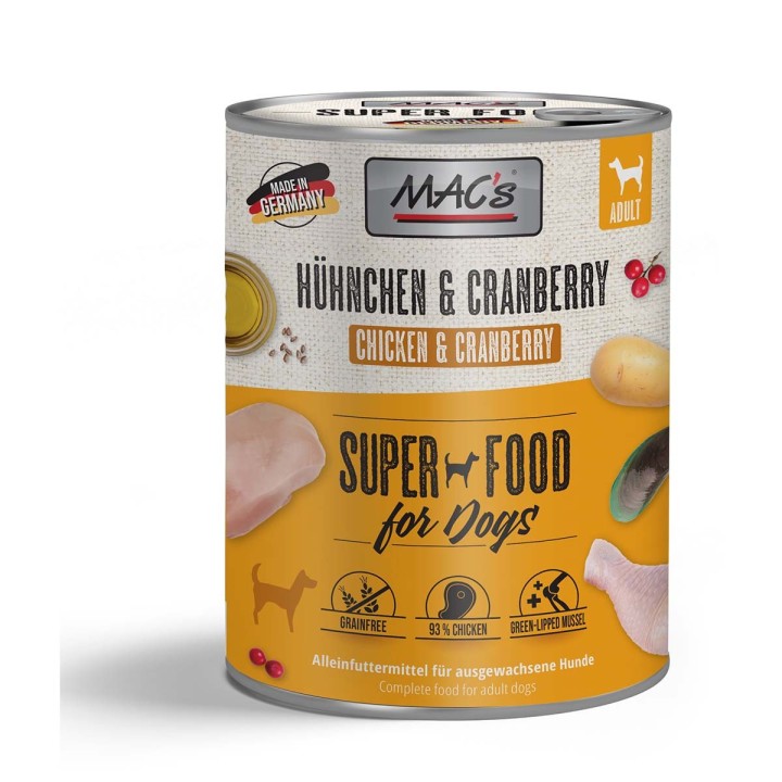 MAC's Dog Hühnchen und Cranberry 12x800g