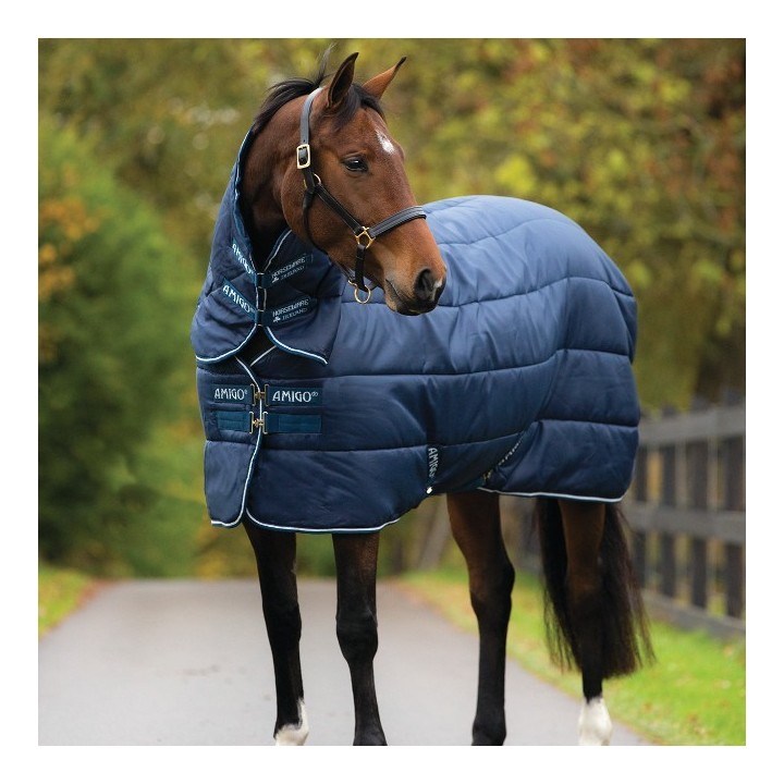 Horseware Amigo Insulator heavy with Hood 350g - navy/white - Stalldecke