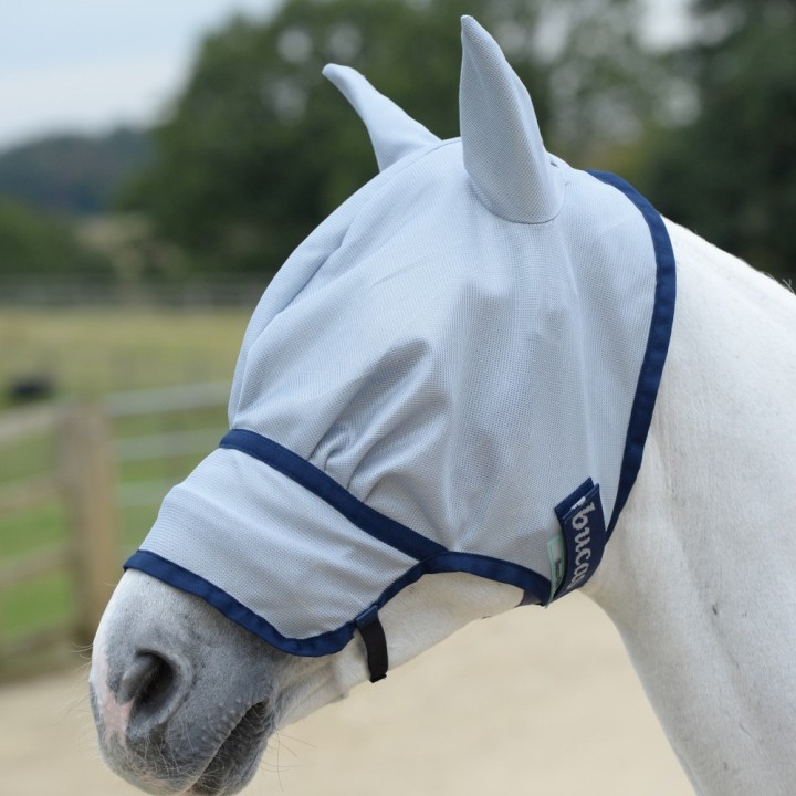 Bucas Buzz-Off Extended Nose - Silver/Blue