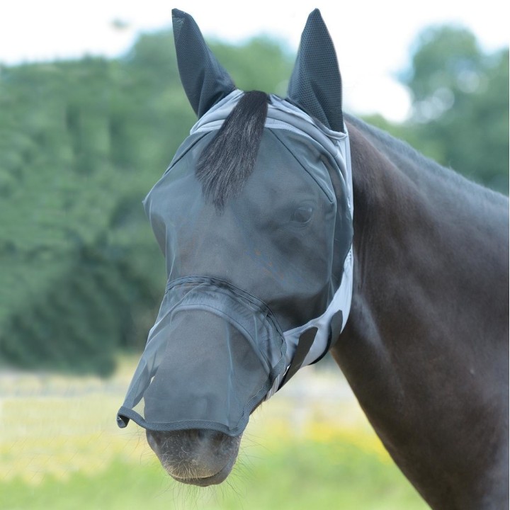 Busse Fliegenmaske FLY BUCKLER GAP PLUS - grau