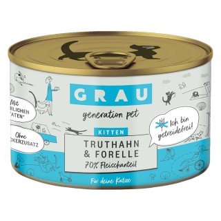 GRAU Kitten Getreidefrei 6 x 200 g - Truthahn & Forelle