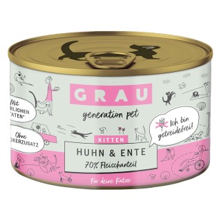 GRAU Kitten Getreidefrei 6 x 200 g - Huhn & Ente