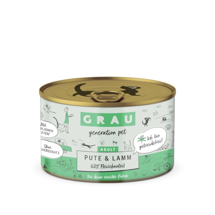 GRAU Adult Getreidefrei 6 x 200 g - Pute & Lamm