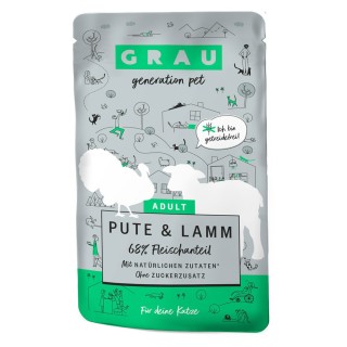 GRAU Adult Getreidefrei 16 x 125 g - Pute & Lamm