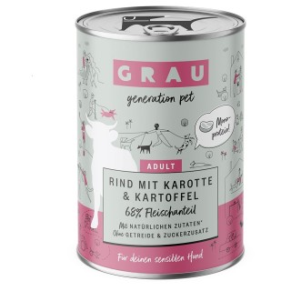 GRAU 6 x 400 g - Rind mit Karotte & Kartoffel