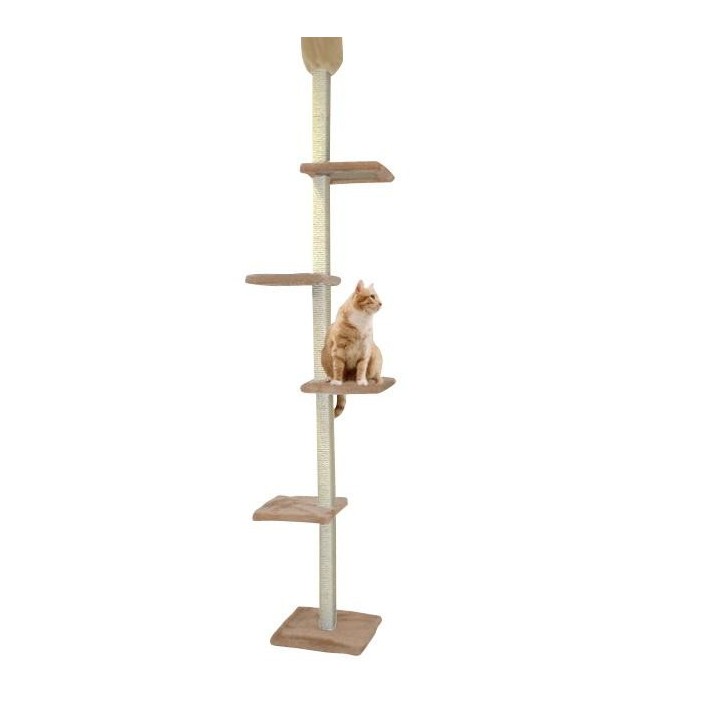 Katzen Kratzbaum raumhoch beige