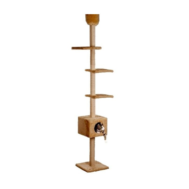 Katzen Kratzturm raumhoch beige
