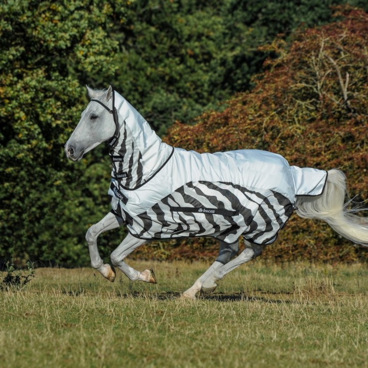 Bucas Buzz-Off Rain Zebra & Neck