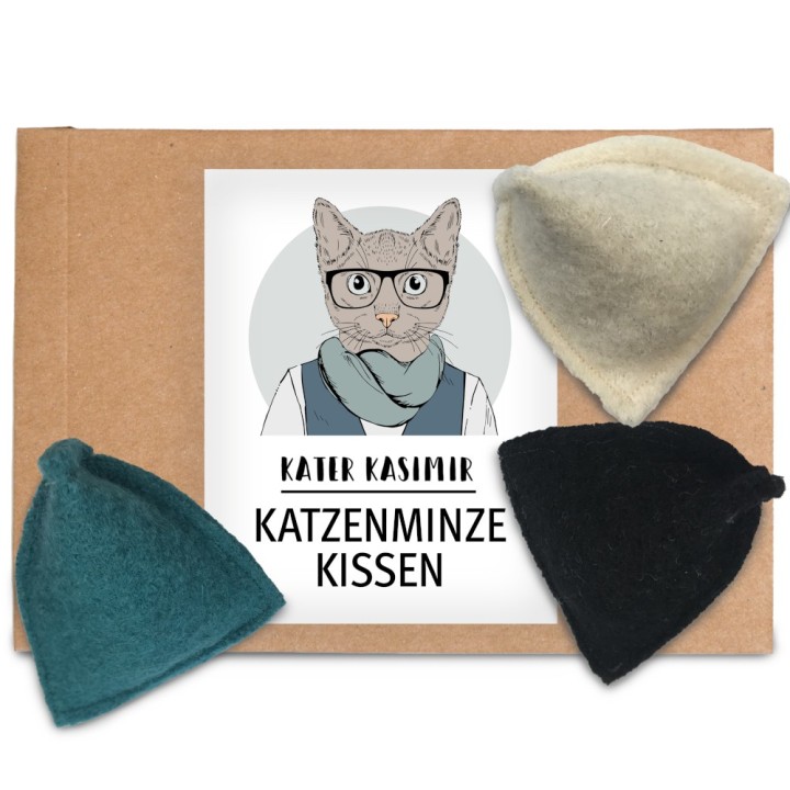 Kater Kasimir Katzenminze-Kissen - 3er Set