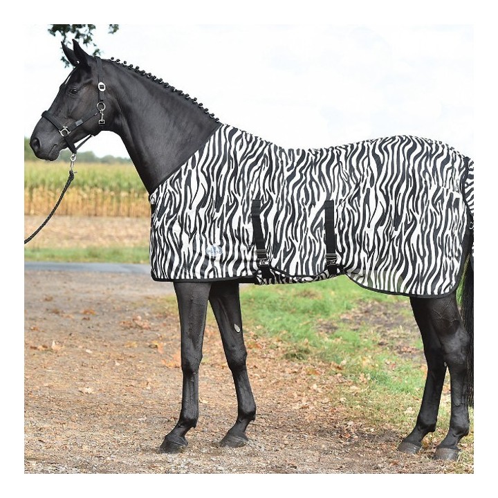 Busse PADDOCK Fliegendecke mit Bauchlatz - zebra