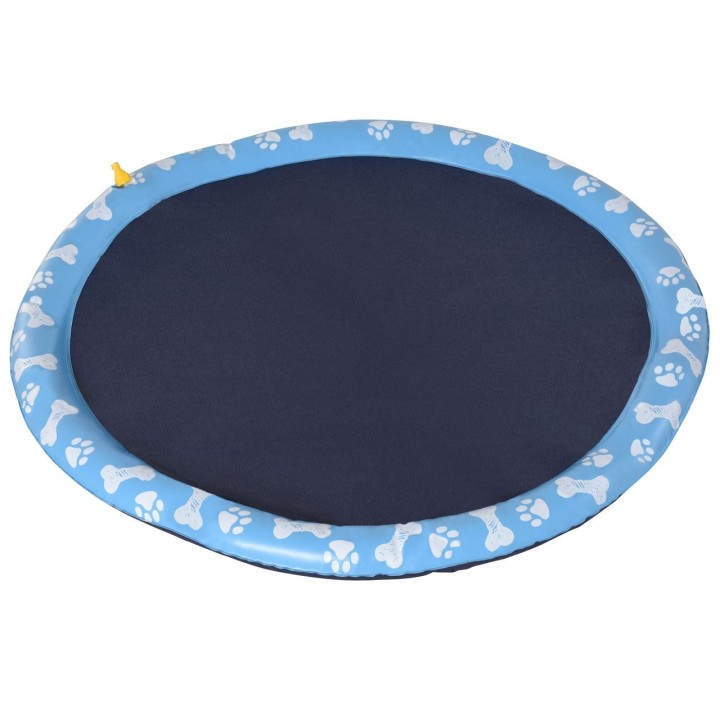 170 cm Splash Sprinkler Pad für Hunde Spritz Wasserspiel Matte Wassersprinkler Anti-Rutsch Outdoor PVC Blau