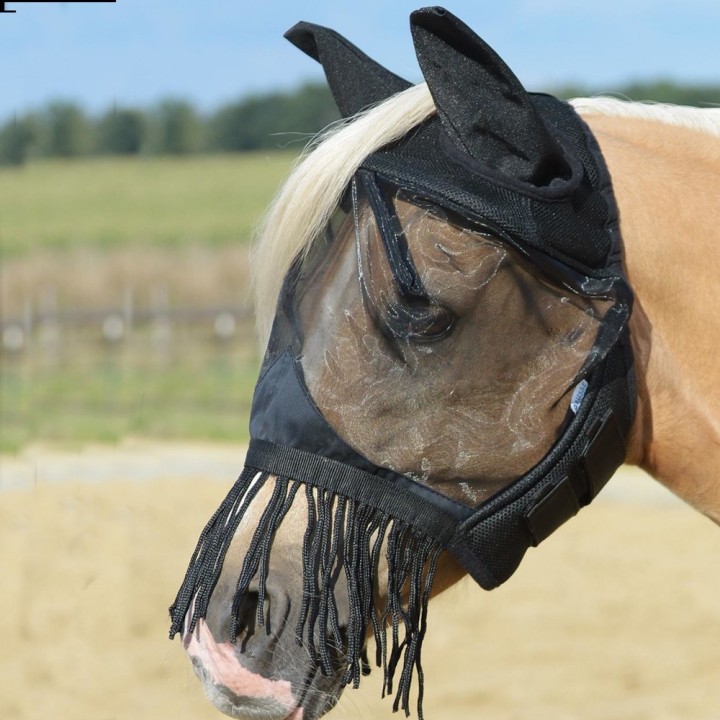 Busse Fliegenmaske FLY COVER FRANSEN GAP II - schwarz