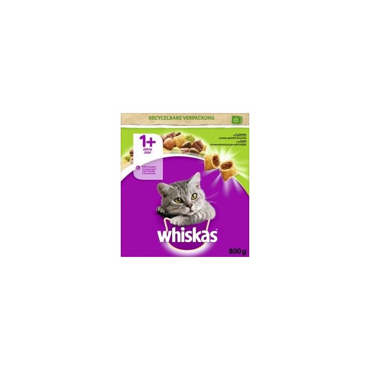 Whiskas 1+ lecker gefüllte Knackkits mit Lamm
