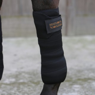 Kentucky Horsewear Polar Fleecebandagen Elastik 2er-Set - Schwarz