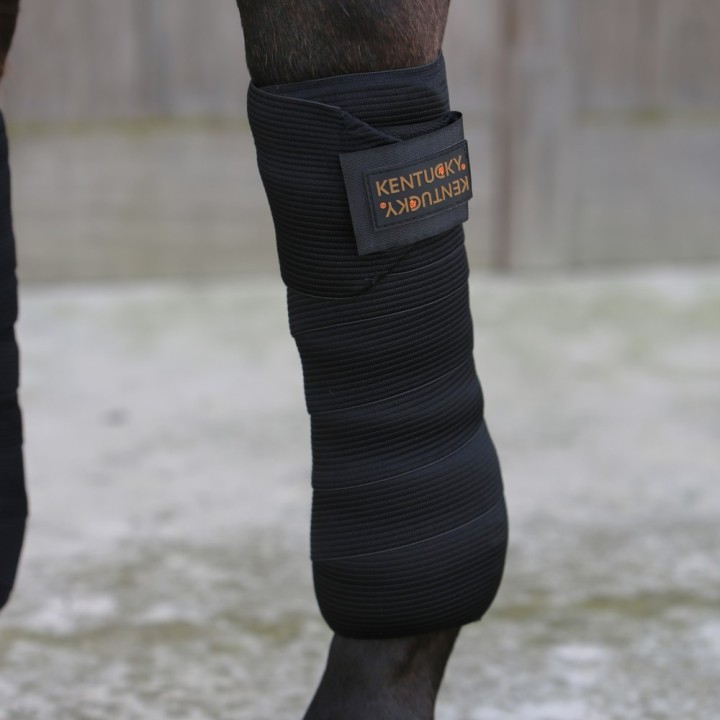 Kentucky Horsewear Polar Fleecebandagen Elastik 2er-Set - Schwarz