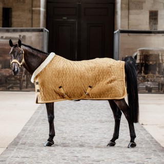 Kentucky Horsewear Turnierdecke Samt 160g Tiny - Senfgelb