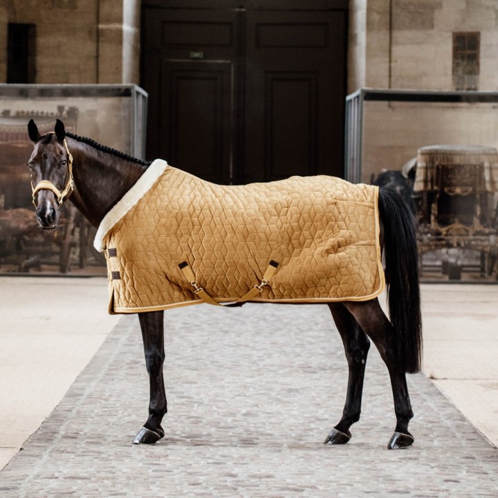 Kentucky Horsewear Turnierdecke Samt 160g Tiny - Senfgelb