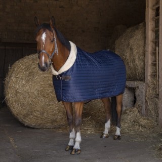 Equithème Teddy Lammfell Stalldecke - marineblau 0g