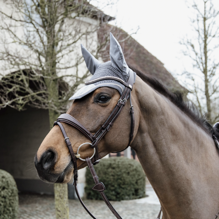 Kentucky Horsewear Fliegenmütze Wellington Basic Velvet - grau