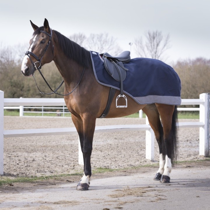 Equithème Tyrex 600D Nierendecke - marineblau/grau