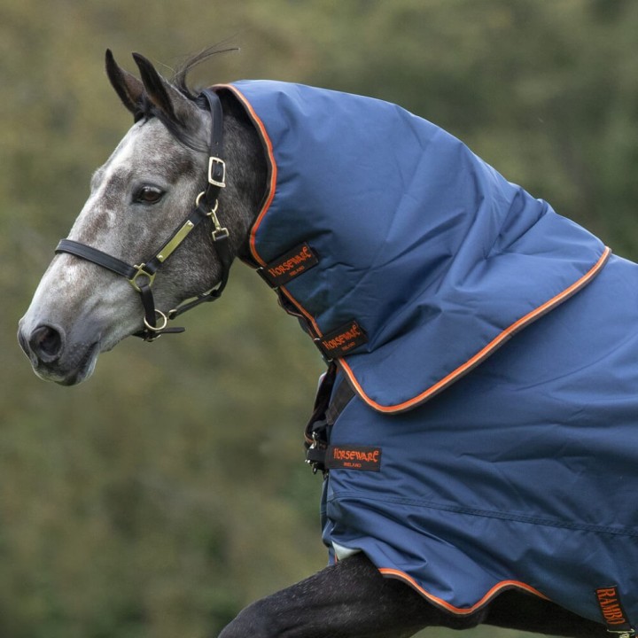 Horseware Rambo Duo Hood 50g - Denim/Orange