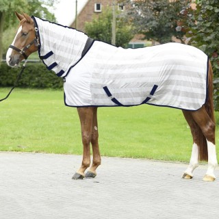 Busse Transport-Fliegendecke Stripe Plus - silver (navy)