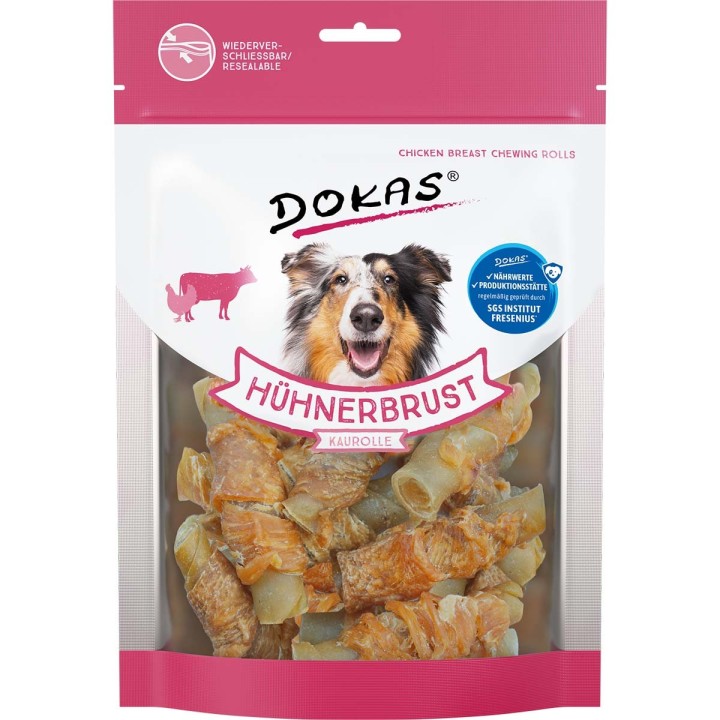 Dokas Hundesnack Hühnerbrust Kaurolle 250g
