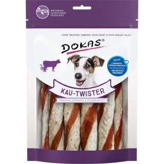 Dokas Kau-Twister Rinderhaut, Entenherz & Entenbrustfilet 200g