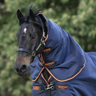 Horseware Rambo Supreme Hood 50g - Navy/Orange
