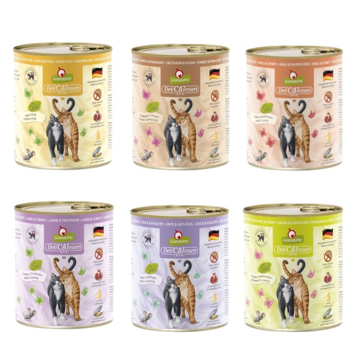 GranataPet DeliCatessen Probierpaket 6 x 800 g - Probierpaket ohne Fisch