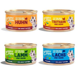 Edgard & Cooper Katze Stückchen in Soße Adult Multipack 8x85g