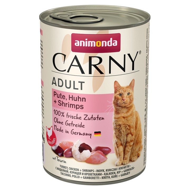 animonda Carny Adult 6 x 400 g - Pute, Huhn & Shrimps