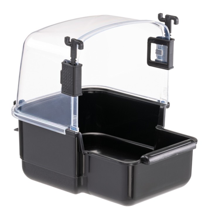 Ferplast Großsittich Vogelbad, schwarz - L 19 x B 23 x H 22 cm