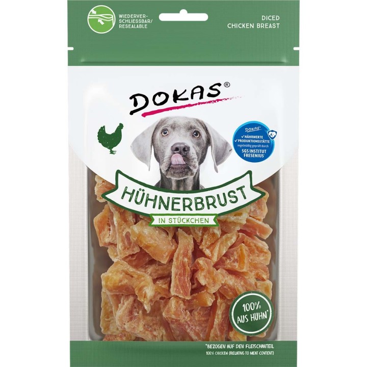 Dokas Hundesnack Hühnerbrust in Stückchen 70g