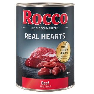 Rocco Einzeldose 1 x 400 g - Probierpreis! - Real Hearts: Rind mit ganzen Hühnerherzen