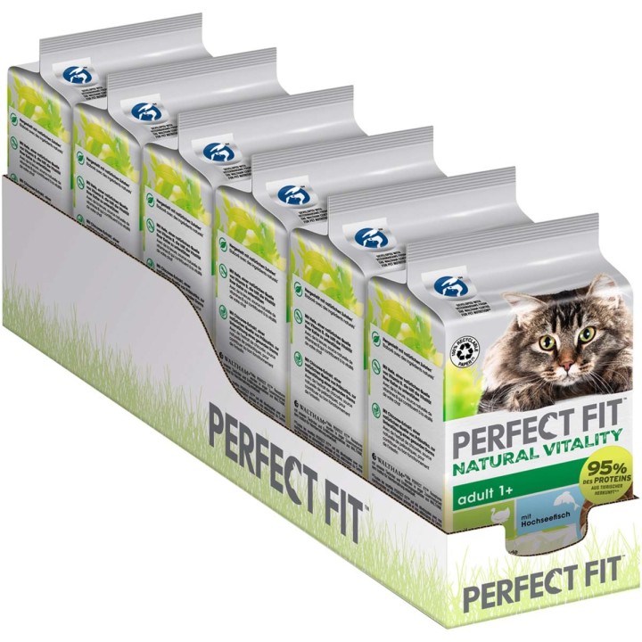 PERFECT FIT Katze Natural Vitality Adult 1+ mit Truthahn und Hochseefisch 6x50g