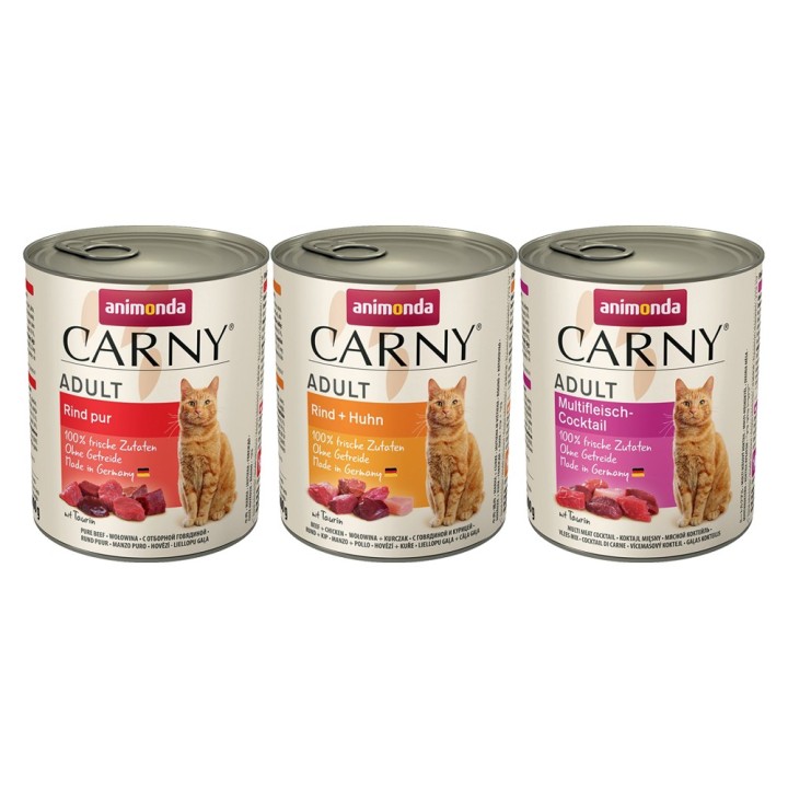 Probierpaket animonda Carny Adult 6 x 800 g - Mixpaket (Rind)