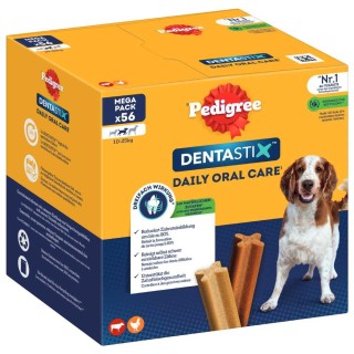 Zahnpflege Snack: Pedigree Dentastix für mittelgroße Hunde (10-25 kg) - Multipack (56 Stück) für mittelgroße Hunde (10-25 kg)