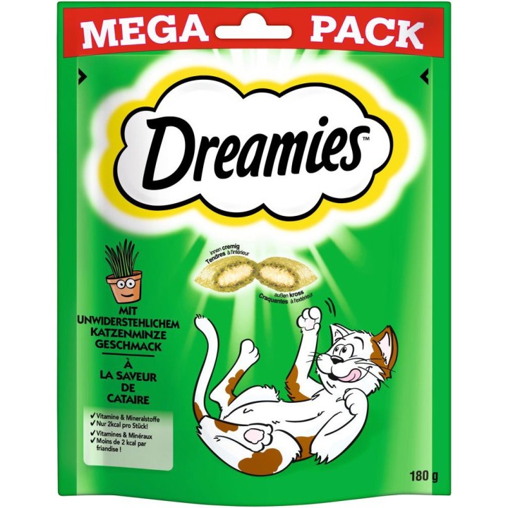 Dreamies Katzensnacks Mega Pack - Sparpaket Katzenminze Geschmack (4 x 180 g)