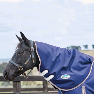 Weatherbeeta Comfitec Essential Neck Rug Medium 220g - navy/silver/red