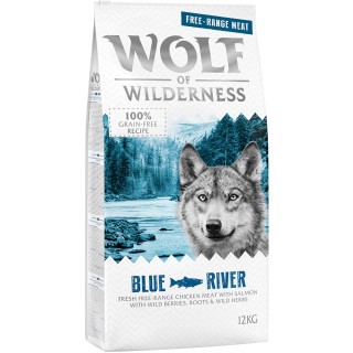 Wolf of Wilderness Adult "Blue River" - Freilandhuhn & Lachs - 12 kg
