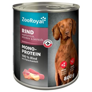 ZooRoyal Mono-Protein Rind, Kartoffeln, Möhren & Distelöl 6x800g