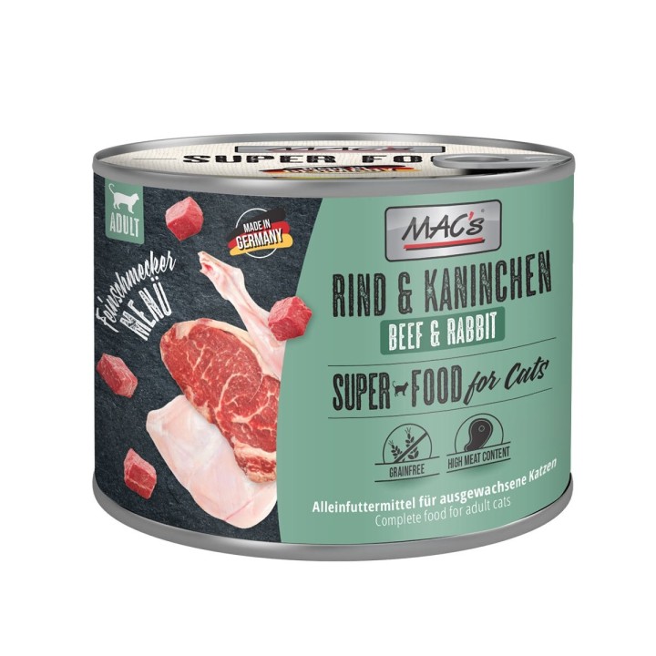 MAC's Cat Feinschmecker Menü Rind und Kaninchen 6x200g