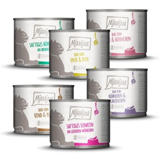 MjAMjAM Mixpaket VII Huhn, Ente&Pute, Ente&Huhn, Rind&Pute, Schwein, Huhn&Kaninchen 6x200g