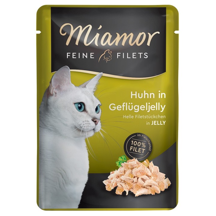 Sparpaket Miamor Feine Filets 24 x 100 g - Huhn in Geflügeljelly