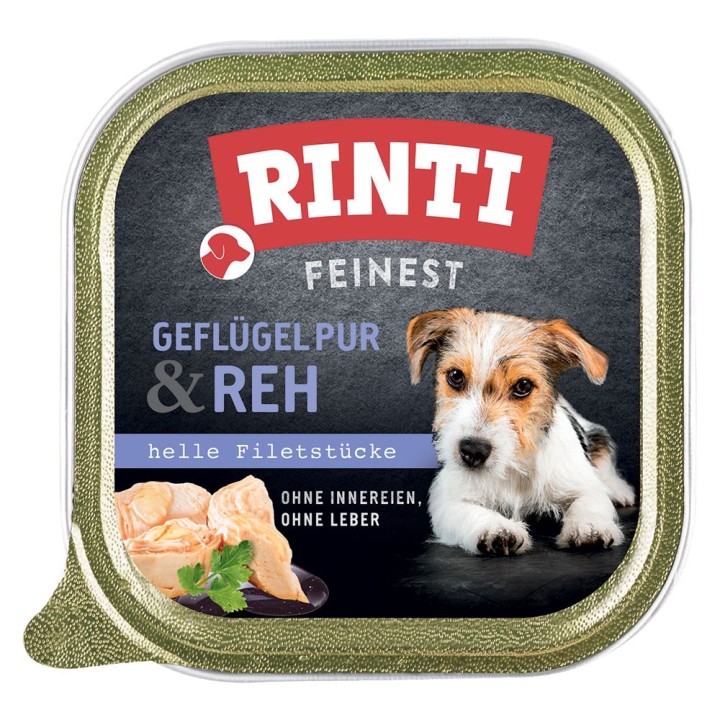 RINTI Feinest Schälchen 11 x 150 g - Geflügel pur & Reh