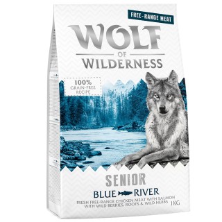 Wolf of Wilderness Senior "Blue River" - Freilandhuhn & Lachs - Sparpaket: 5 x 1 kg