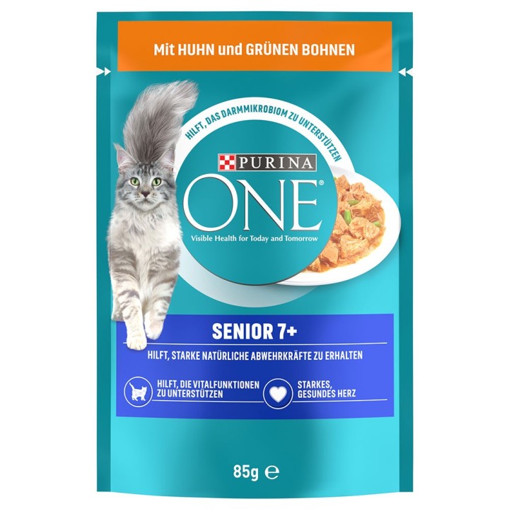 PURINA ONE Senior 7+ - Huhn & grüne Bohnen (26 x 85 g)