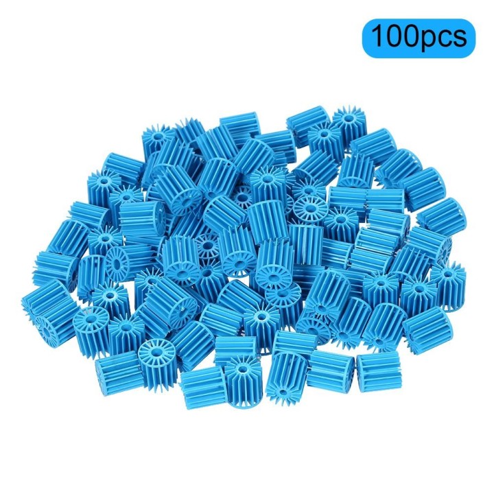 100 Stück 15 x 16 mm Bio-Kugeln für Aquarien, Teichfilter, biologische Filtermedien, Blau